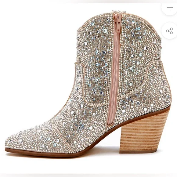 Matisse Harlow Western Ankle Boot Womens Size 9 Rhinestone Cowgirl Fall Boots - Picture 4 of 10